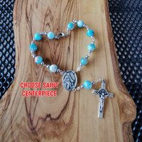 
              Choose Saint One Decade Rosary - Blue Beads
            