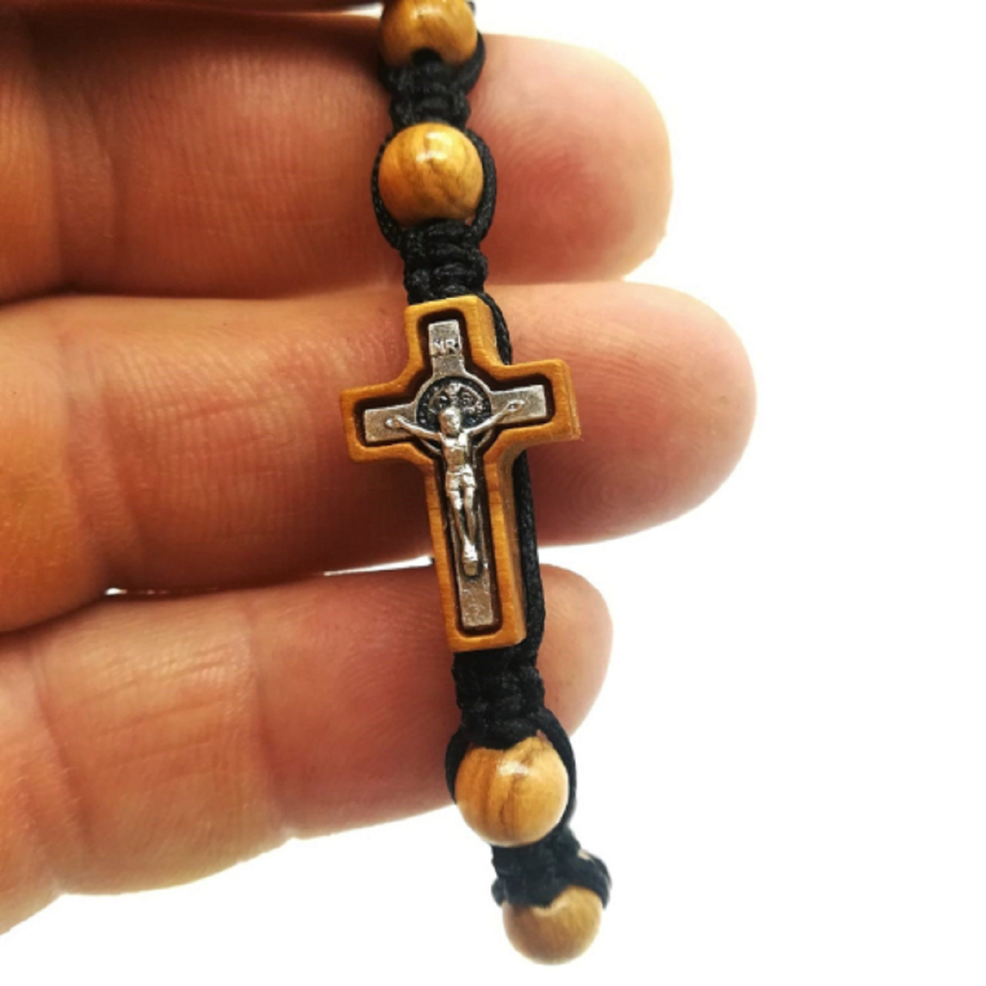3 Olive Wood Rosary Bracelet Handmade Jerusalem Cross Beads From The Holy  Land | eBay