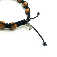 Olive Wood Beads Rosary Bracelet - Adjustable - Unisex