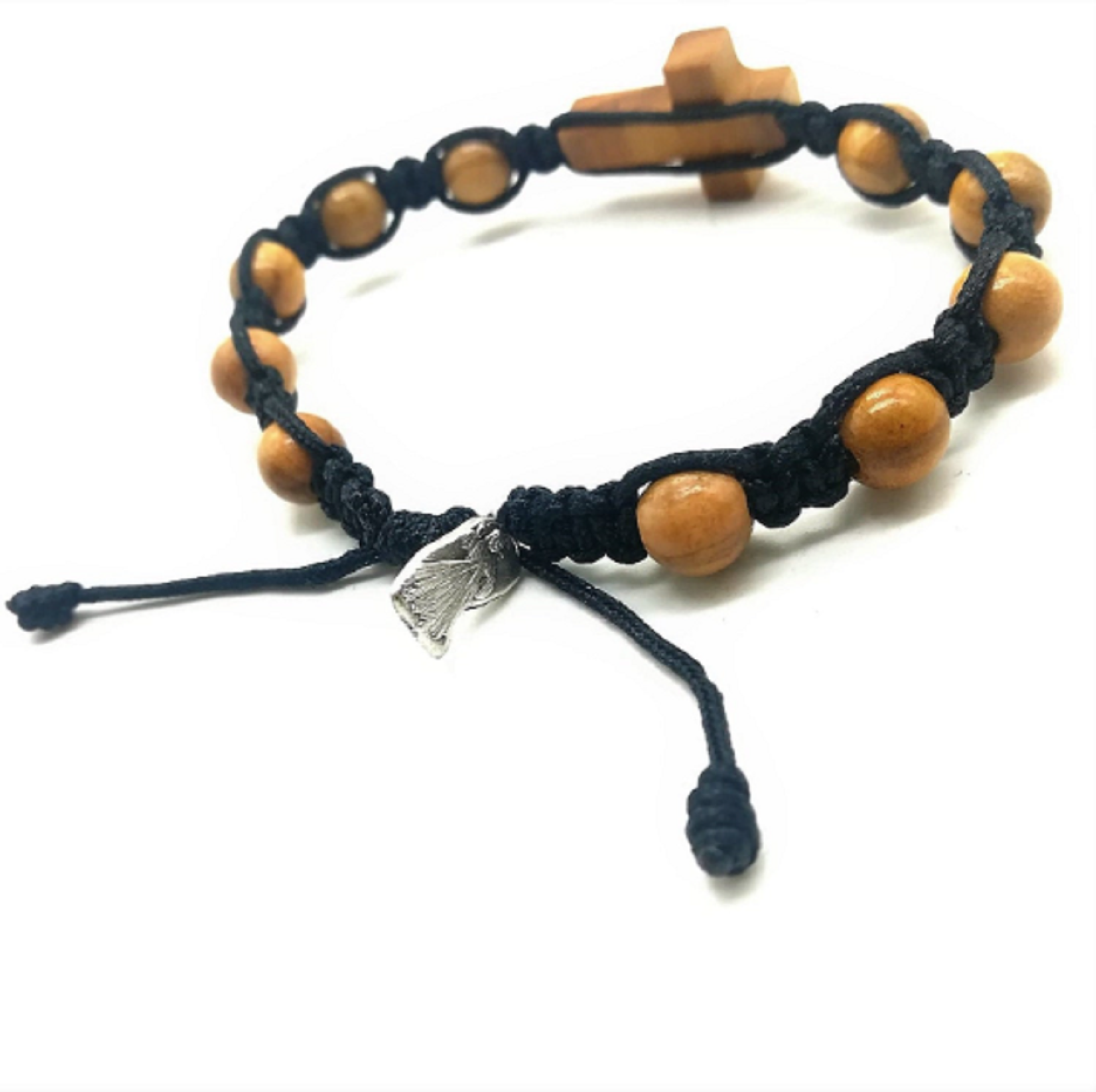 Olive Wood Beads Rosary Bracelet - Adjustable - Unisex