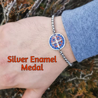 St Benedict Color Medal Chain Bracelet