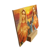 Sacred Heart of Jesus and Mary Painting Print Photo Plaque