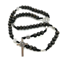 Black Beads St Benedict Rosary For Men Women Kids