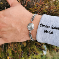 Choose Saint Medal Bracelet - Double Stainless Steel Chain