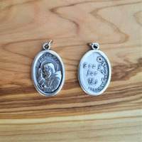 
              St Padre Pio Pendant - 1" - Silver Tone
            