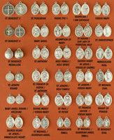 
              Mat Pearl Rosary With Six Saint Medals And Cross
            