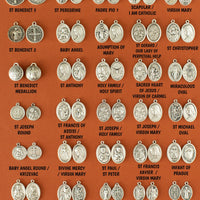 Mat Pearl Rosary With Six Saint Medals And Cross